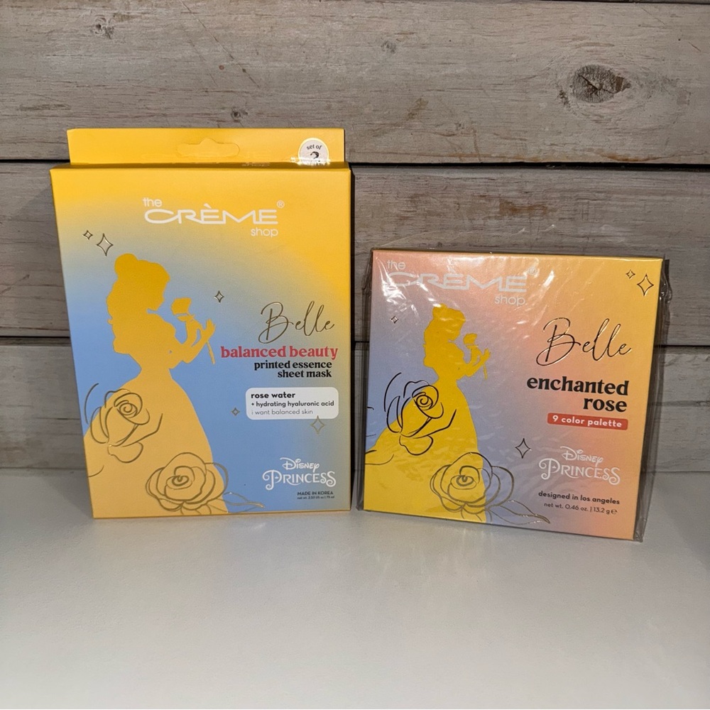 The Creme Shop x Disney Princess Belle Bundle Face Masks & Eyeshadow Palette NEW